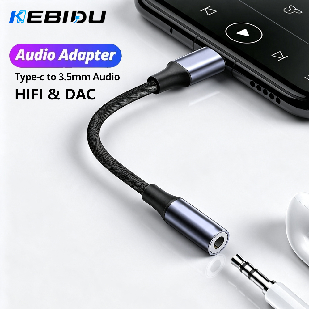 Audiophile Headphone Wired - Adattatore audio KEBIDU da Type C