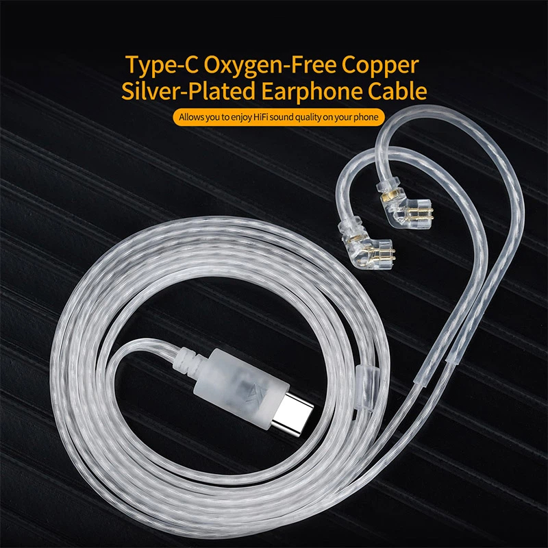Wired Earphone Mic - Cavo per auricolari KZ OFC placcato