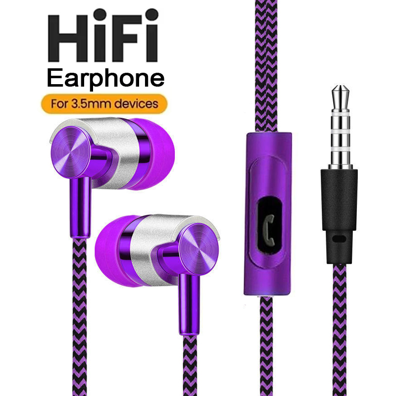 Wired Earphone Mic - Auricolari Cablati da 3,5mm con Microfono